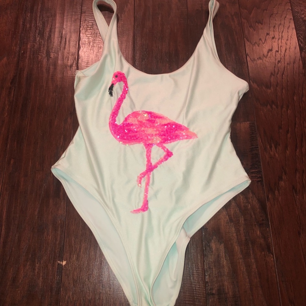 Flamingo one piece swimsuit